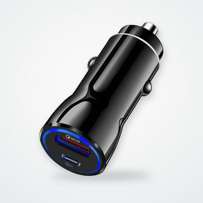 Type-C + USB Araç Hızlı Şarj Kiti - görsel 2