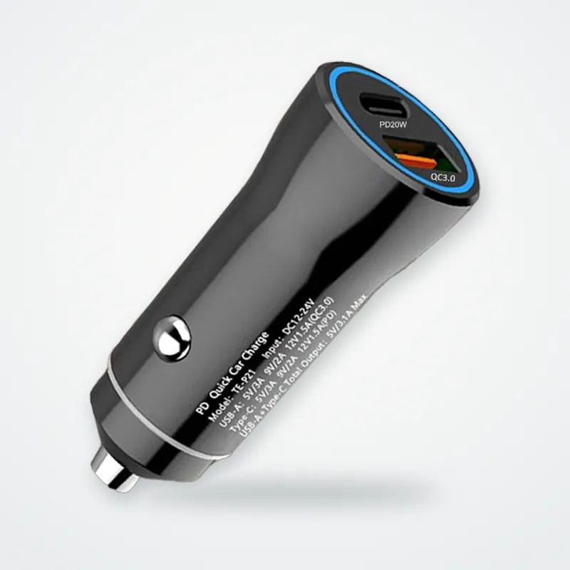 Type-C + USB Araç Hızlı Şarj Kiti - görsel 3