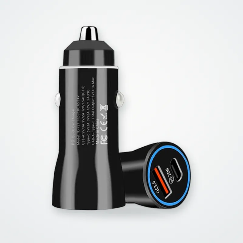 Type-C + USB Araç Hızlı Şarj Kiti - görsel 4