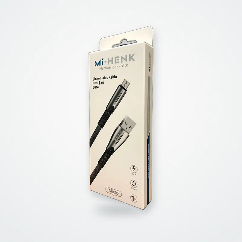 Micro USB Çinko Halat Şarj Kablosu - görsel 2